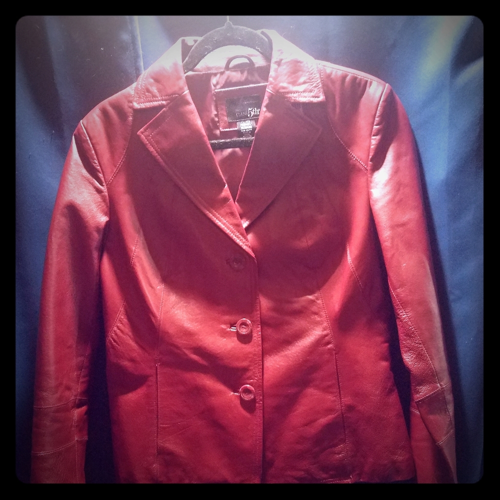 Vintage East 5th Red Leather Jacket